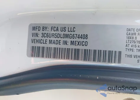 2021 Ram 2500 Big Horn 4X4 6'4 Box z USA, uszkodzony, nr VIN 3C6UR5DL0MG674408